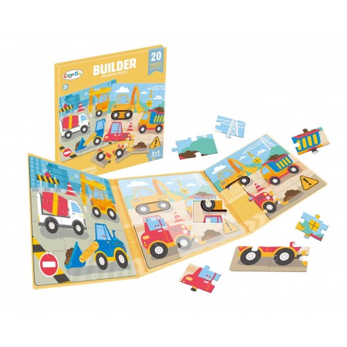 Magnetic Puzzle Construction Site + Book
