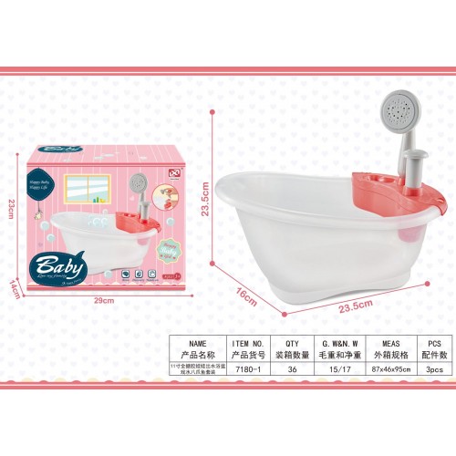Doll Accessories Bathtub with Shower