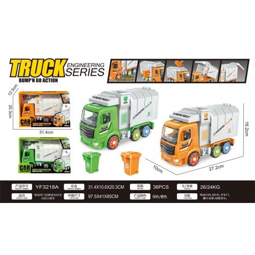 Garbage Truck with Lights and Sounds Orange