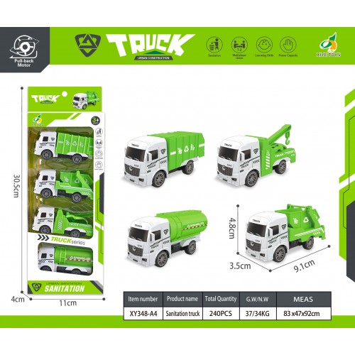Set of Greenery Service Vehicles