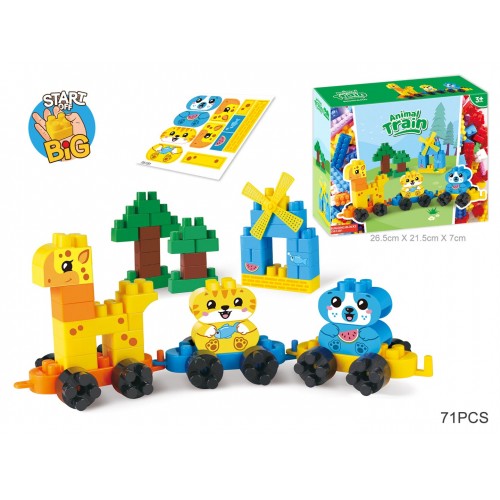 Animal Train Big Blocks Set