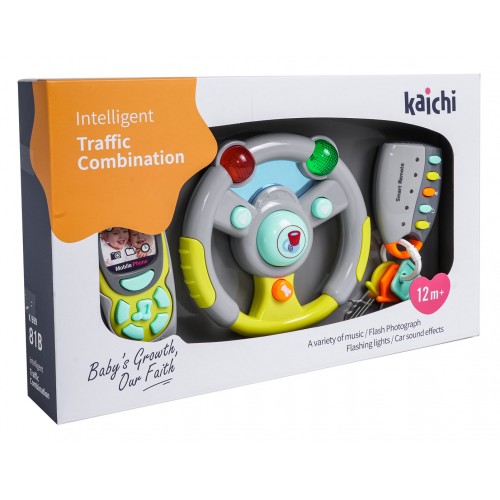 Set Of Keys Remote Control Steering Wheel Blue