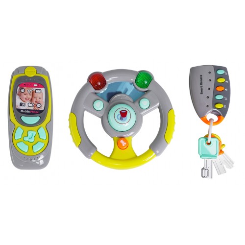 Set Of Keys Remote Control Steering Wheel Blue