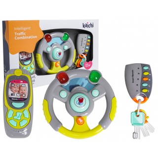 Set Of Keys Remote Control Steering Wheel Blue