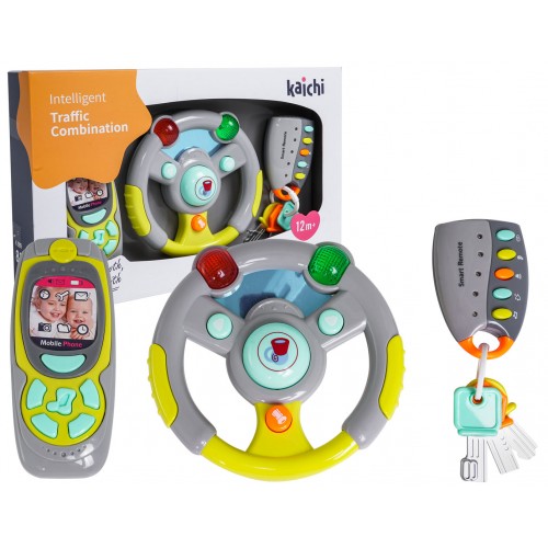 Set Of Keys Remote Control Steering Wheel Blue