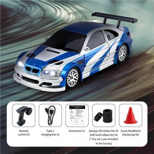 R/C Drift Car 1:43 Blue + Accessories