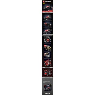 Retro Vehicle Red Building Blocks Set 1308pcs.