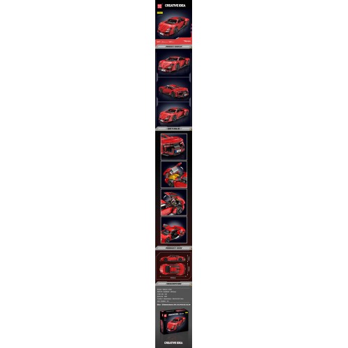 Sports Vehicle Brick Set Red 1311pcs.