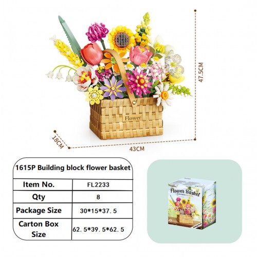 Spring Bouquet in a Basket Building Blocks Set 1615 pcs.