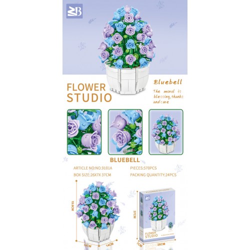 Purple Flowers Building Blocks Set 570pcs.