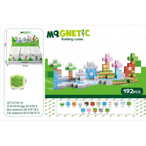 Set of Magnetic Cubes, Blocks, 384 pcs.