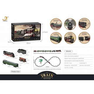 Retro Train with Lights, Sounds and Smoke Function 216cm
