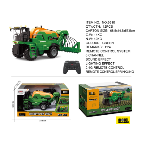 R/C Harvester 1:24 Green with Lights and Sound Function