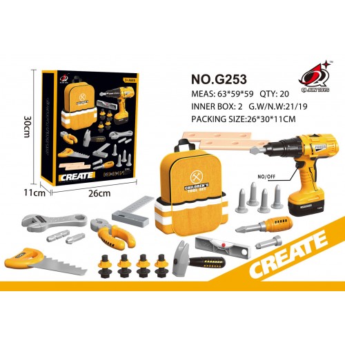 Little Handyman Set Yellow + Backpack