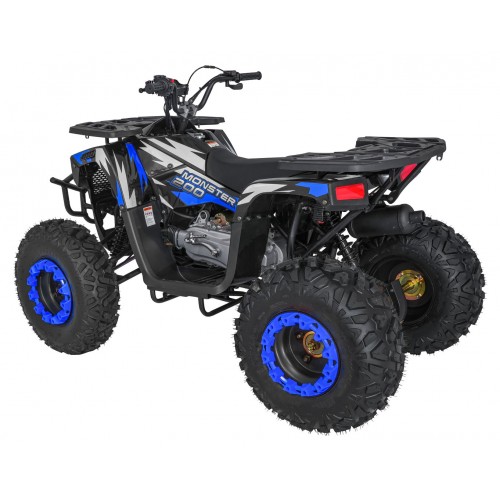 200CC MONSTER Blue Petrol Quad Bike