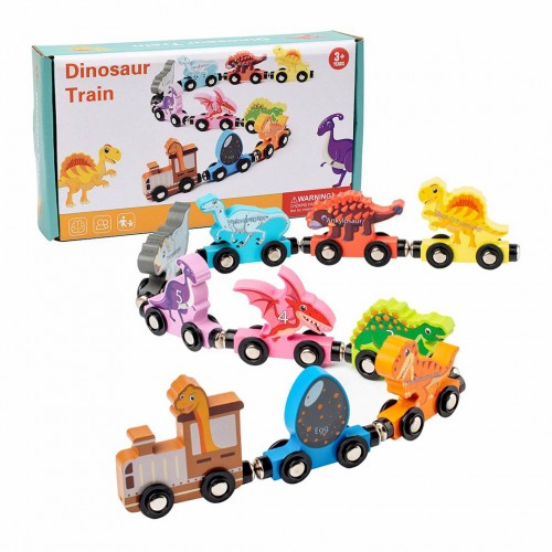 Wooden Magnetic Train Dinosaurs