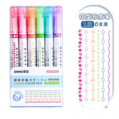 Set of 6 Colored Markers