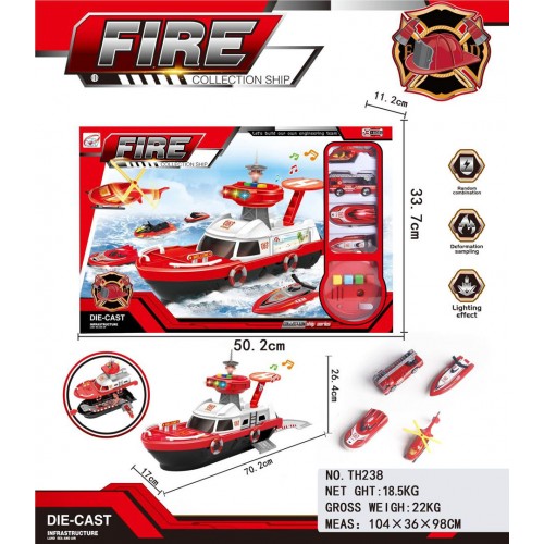 Fire Department Boat with Lights and Sounds Function