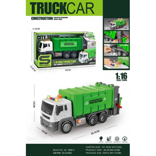Green Garbage Truck 1:16 with Lights and Sound Function