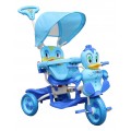 3-wheeled children's bike Duck Blue + Sounds + Roof + Barrier + Footrest + Handle + Storage