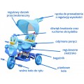 3-wheeled children's bike Duck Blue + Sounds + Roof + Barrier + Footrest + Handle + Storage