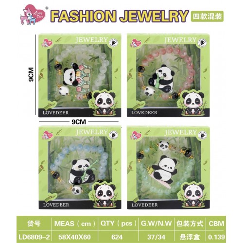 Panda Pink Bracelet Jewelry Set