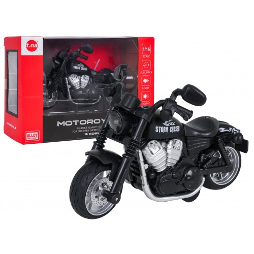 Metal Motorcycle Black with Lights and Sound Function