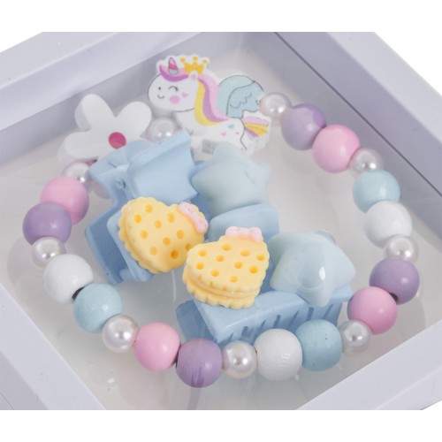 White Flower Unicorn Jewelry Set