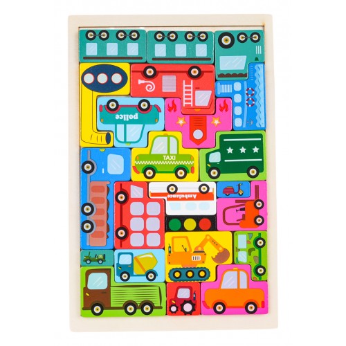 Wooden Vehicles Jigsaw Puzzle Set
