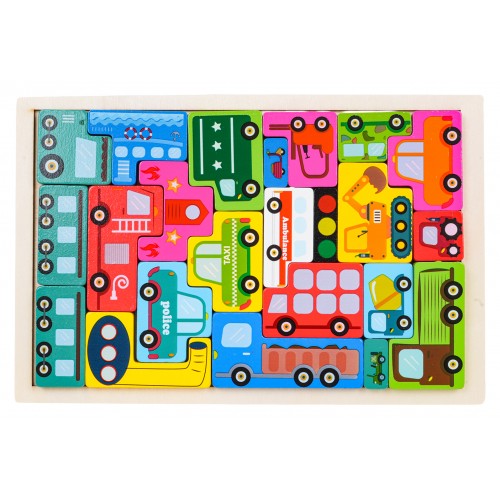 Wooden Vehicles Jigsaw Puzzle Set