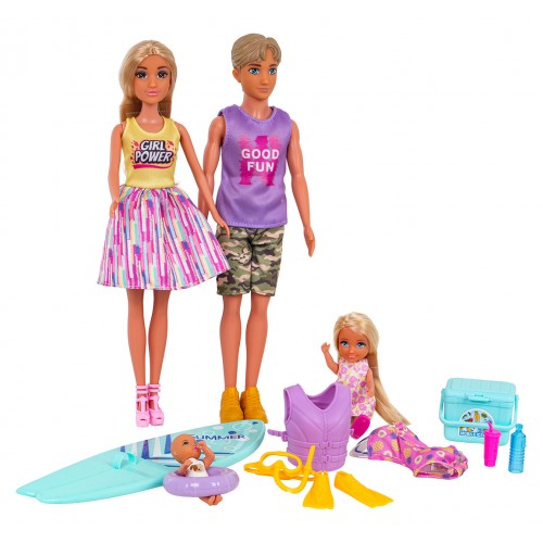 Doll Set, Family on Vacation + Accessories