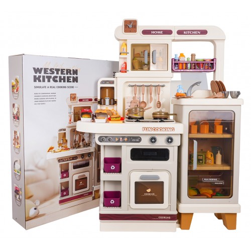 MEGA Kitchen with Light, Sound and Steam Function + Accessories Beige