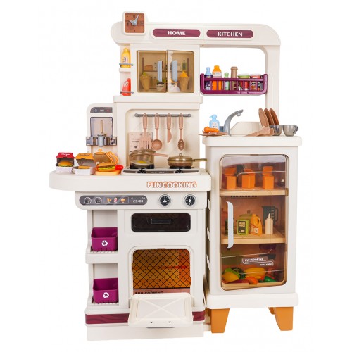MEGA Kitchen with Light, Sound and Steam Function + Accessories Beige