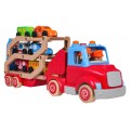 Wooden Tow Truck + Cars