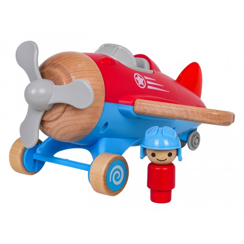Wooden Airplane Red