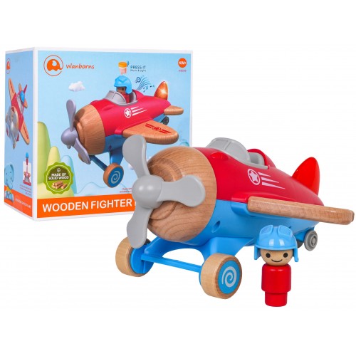 Wooden Airplane Red