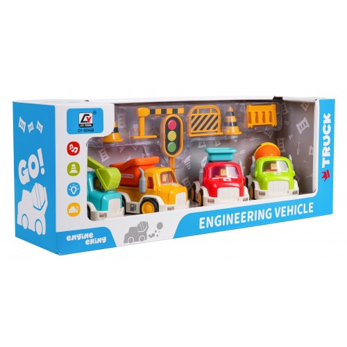 Construction Car Set with Sound and Light Function + Accessories