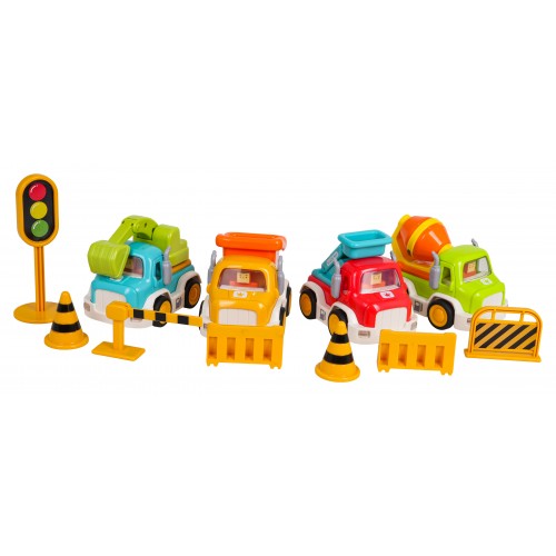 Construction Car Set with Sound and Light Function + Accessories
