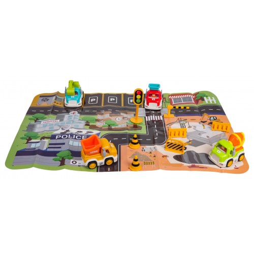 Construction Car Set with Sound and Light Function + Accessories