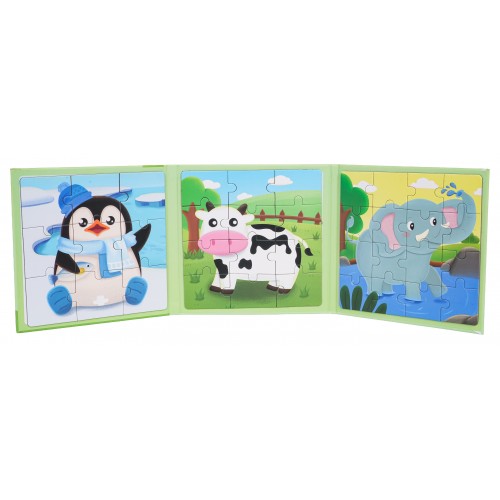 Magnetic Puzzle Animals + Book