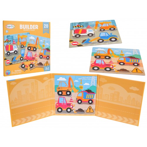 Magnetic Puzzle Construction Site + Book