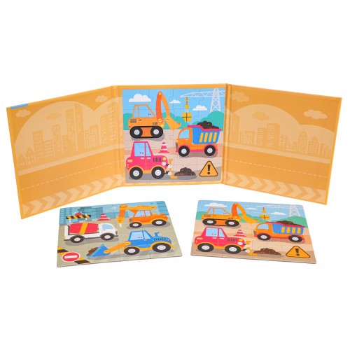 Magnetic Puzzle Construction Site + Book
