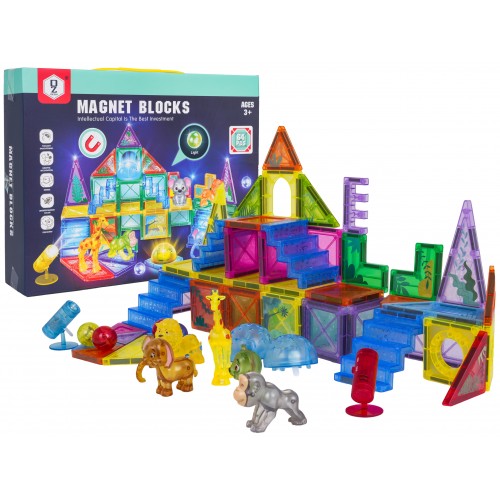 3D ZOO Magnetic Blocks Set 64 pcs.