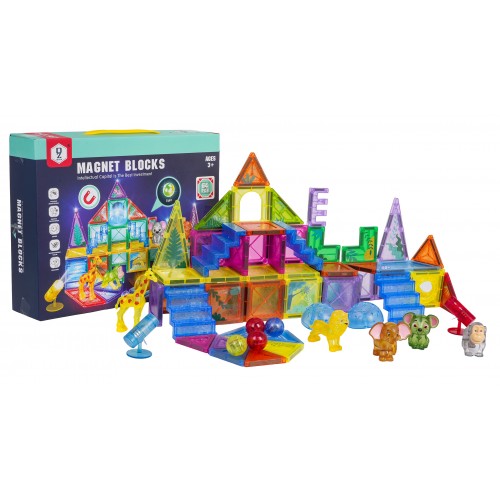 3D ZOO Magnetic Blocks Set 64 pcs.