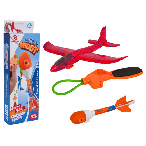 Red 2in1 Plane Set with Launcher