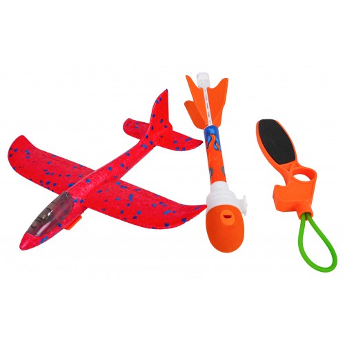Red 2in1 Plane Set with Launcher
