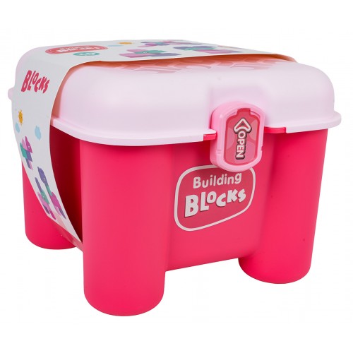 Set of Soft Electric Blocks + Chair Storage Pink