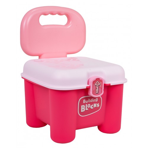 Set of Soft Electric Blocks + Chair Storage Pink