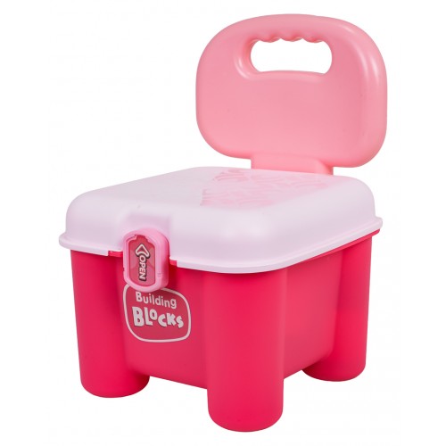 Set of Soft Electric Blocks + Chair Storage Pink