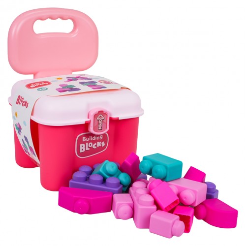 Set of Soft Electric Blocks + Chair Storage Pink